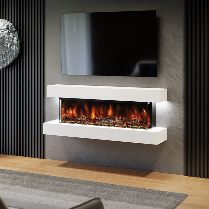 Evolution Fires 137.16cm W White Electric Fireplace with 5000 BTU