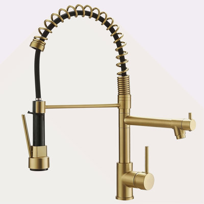 Commercial Kitchen Faucet With Pull Down Sprayer, Single Handle Single Lever Kitchen Sink Faucet