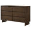 Commode 6 tiroirs Glenwood brun chaud
