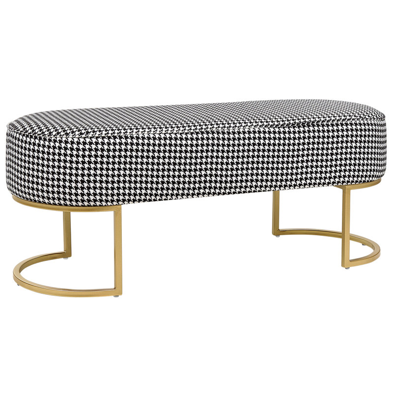 Parmar 104cm Wide Oval Geometric Footstool Ottoman