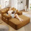 Canapé-lit convertible sans cadre avec rangement latéral et canapé intérieur pour la détente