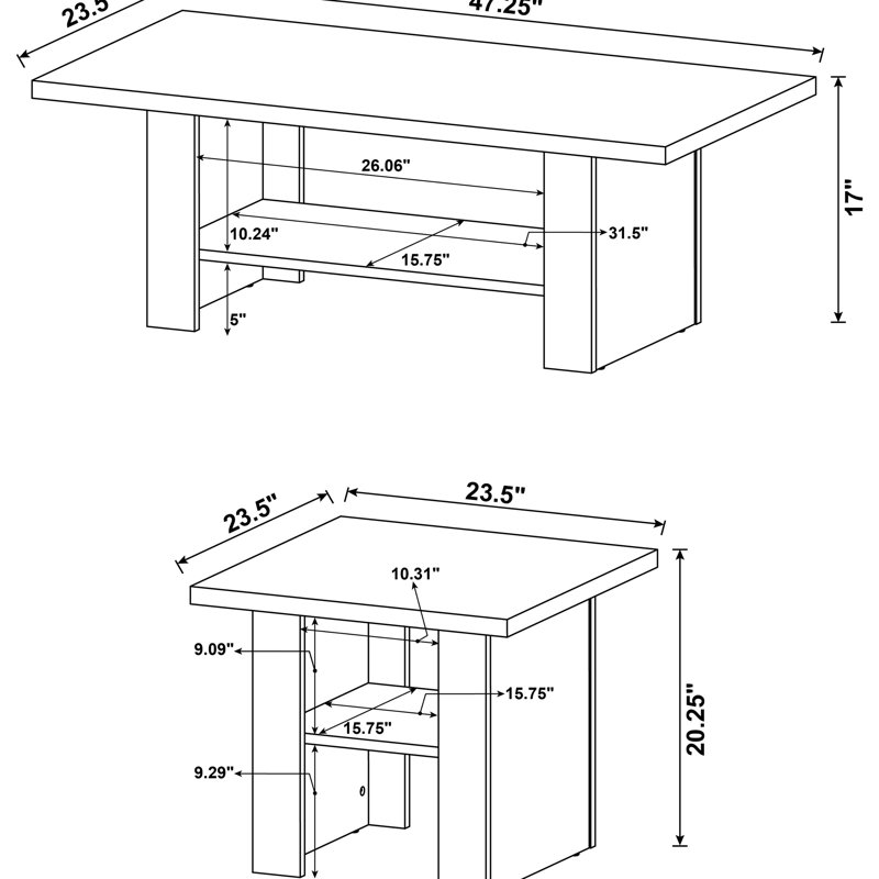 3 tables basses avec finition en chêne noir, construction, tablette inférieure pour organiser les articles, ajoute de la modernité à l'espace de vie en bois d'ingénierie, décor, grain subtil, assure un décor propre et cohésif