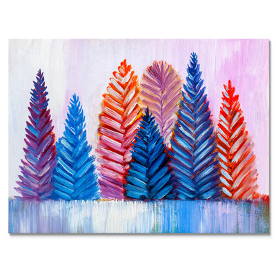 Abstrait arbres de Noël - reproduction de cadre flottant sur toile