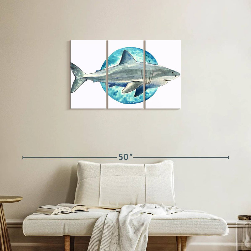 Watercolor Shark, 20" H x 33" W