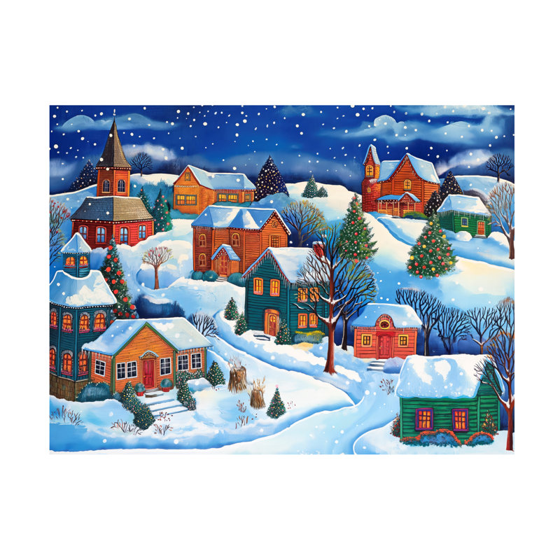 «Doron David Twinkling Christmas Town», art sur toile, H 24 po x l 32 po