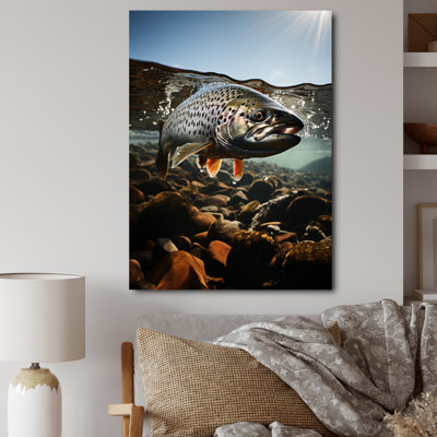 Pêche, photo vibrante d'animaux - salon, art mural