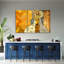 A Woman With A Decorative Background - 3 Piece No Frame Set on Canvas