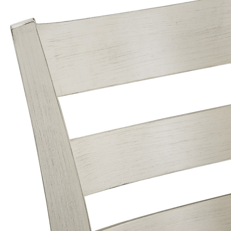 Tabouret de bar et de comptoir pivotant Adelynn, Blanc antique, Lin beige, Tabouret de bar (hauteur de siège de 29,96 po)