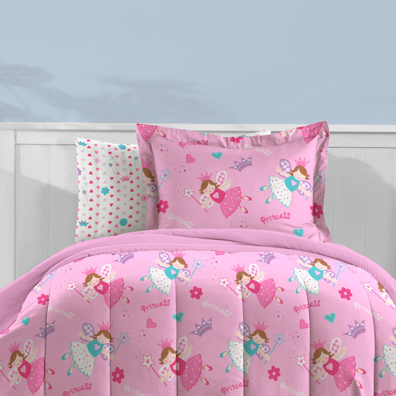 Dream Factory Princess Reversible Comforter Set, Pink