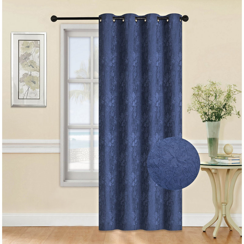 Panneau de rideau simple obscurcissant en polyester, L 54 po x L 84 po, Bleu marine