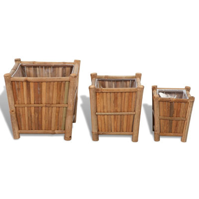3 Piece Wooden Planter Box Set