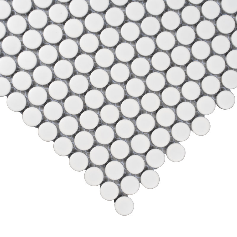 Carreau de porcelaine l 11,46 po x L 12,4 po Cirkel, Blanc perle