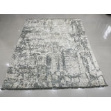 7x9 Ivory Hand-Knotted Wool Distressed Floral Texture Abstract Modern Contemporary Carpet Rug
