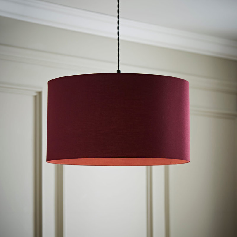 Blended Fabric Drum Lamp Shade ( Slip-On ), Purple, 25cm H x 45cm W x 45cm D