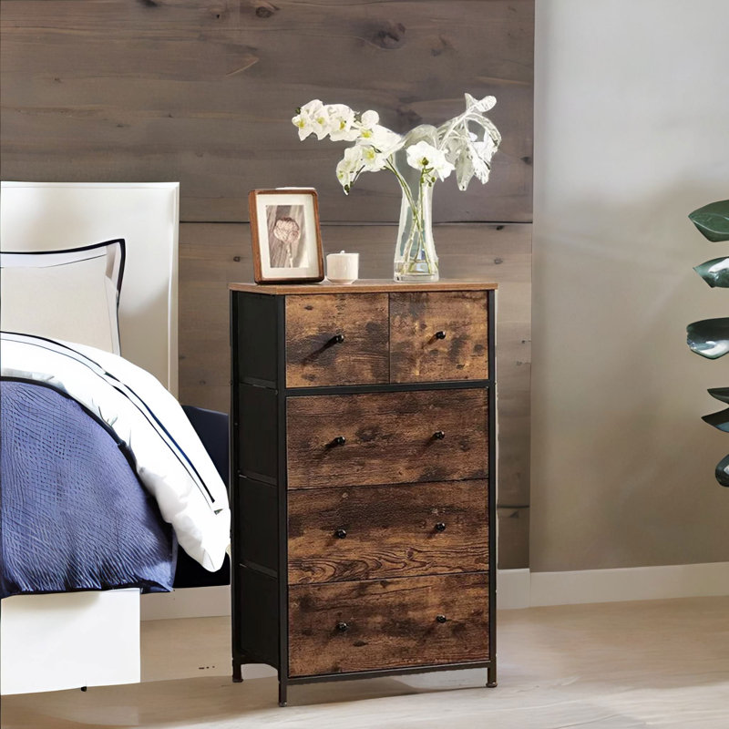 5 Fabric Drawer Bedroom Dresser Storage Organiser