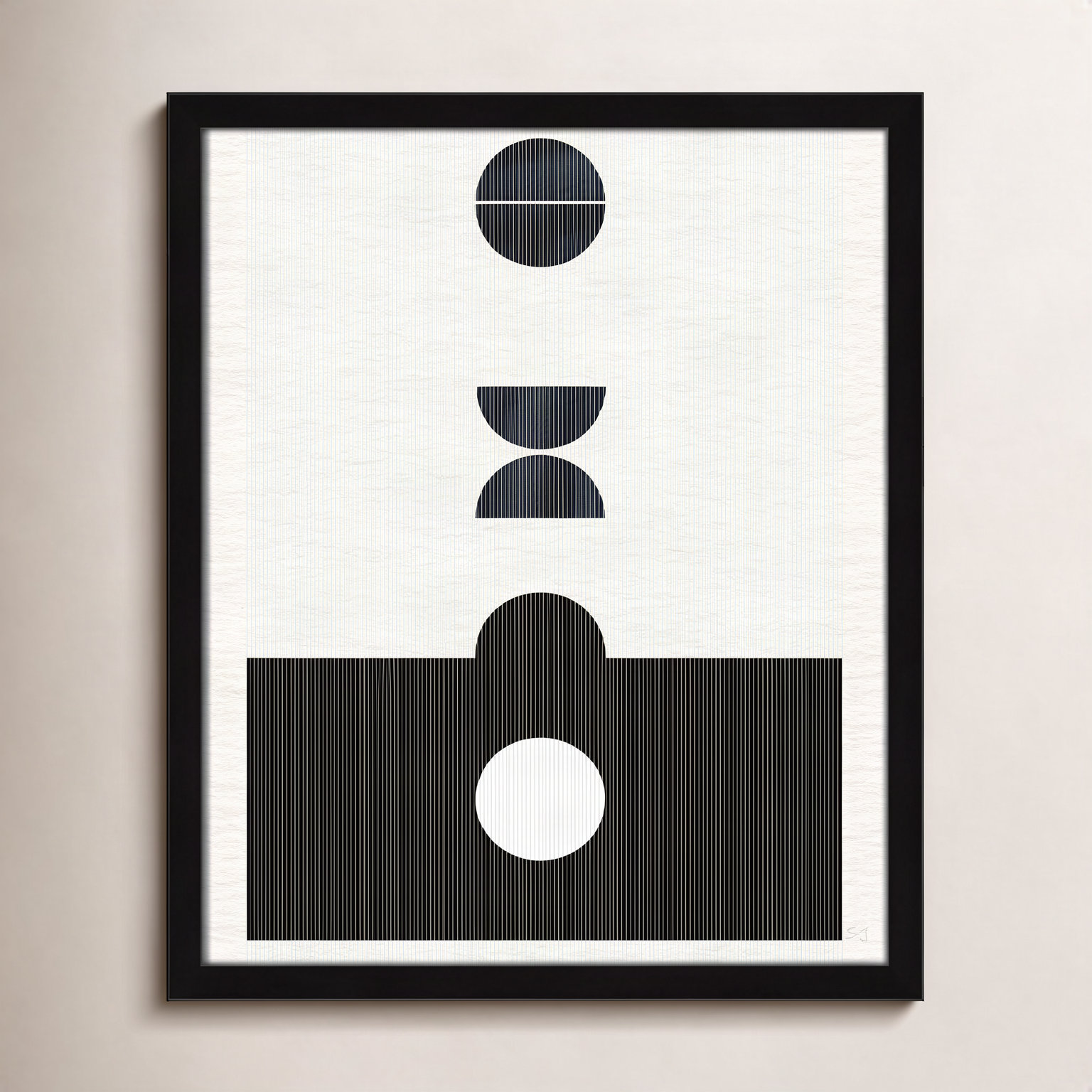 Eclipse I Print by Susan Jill, 19" H x 16" W x 0.75" D, Satin Black Framed