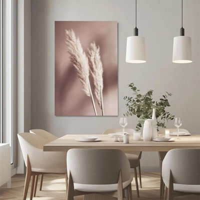 1Pc Framed Canvas Poster Print Reed, Natural Plant, Minimalist Style Wall Art Decor, Perfect for Room Decor Living Room Bedroom Office Kitchen Bathroo