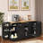 Multi-functional Storage Sideboard With Adjustable Shelves, 3-tier Pull-out Rack, Drawer And Door Storage Racks-277092377