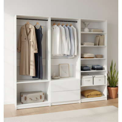 Prosper White Freestanding Walk In Wood Closet System