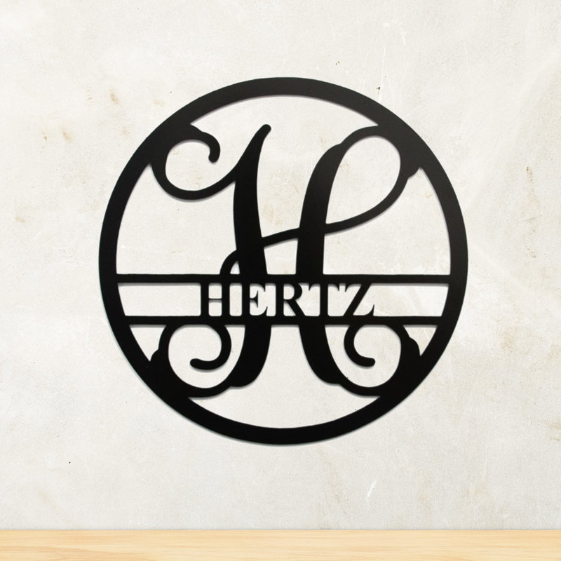 Monogram Metal Wall Art - Personalized Initial Wall Art - Custom Name Letter Design Sculpture - Modern Farmhouse Style Wall Hanging - Industrial Metal Art - Home Entryway Bedroom Living Room Decor - Elegant Statement Art Piece