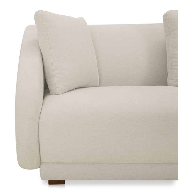 Rae 2 Piece Modular Sofa, White Polyester