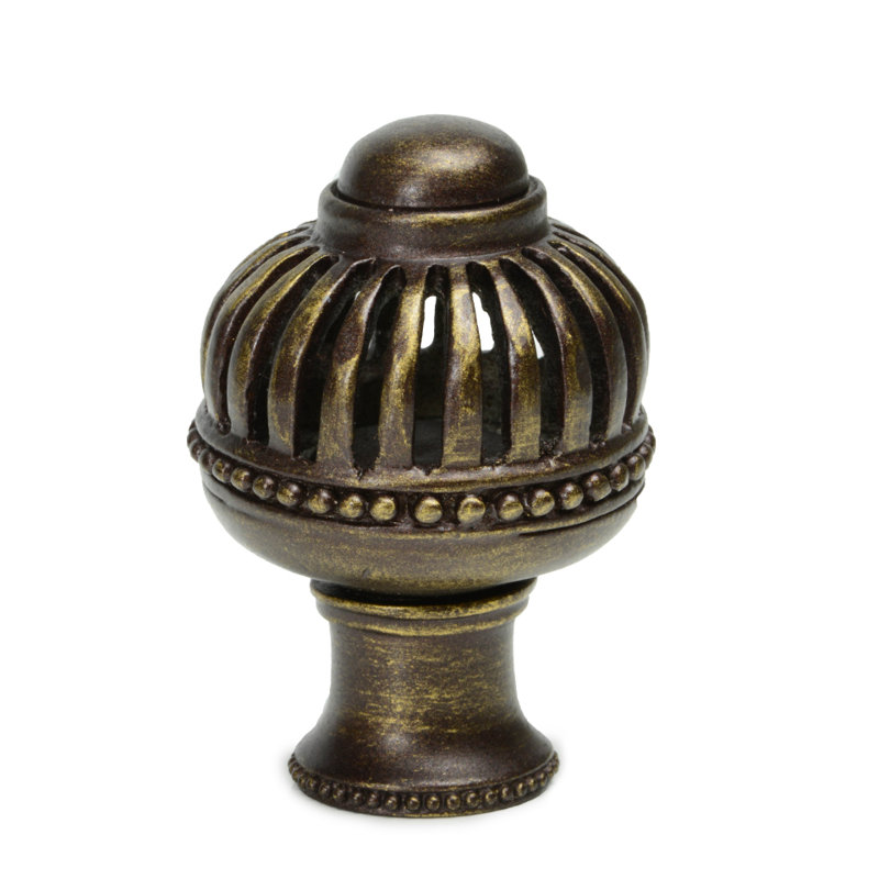 Cage à cricket grande poignée ronde avec pied évasé, Laiton antique