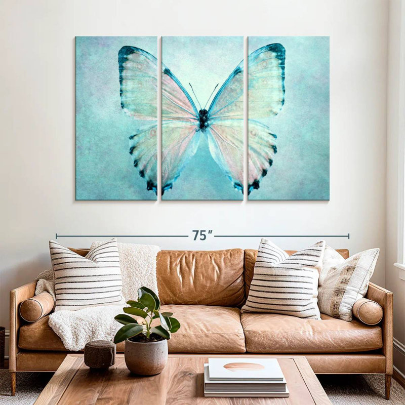 Brampt Delicate Blue Butterfly, 42" H x 65" W