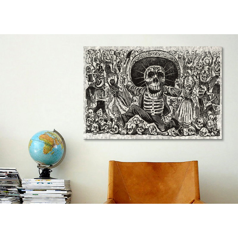 «People Art Skeletons - Calavera from Oaxaca» par Jose Guadalupe Posada - reproduction d'art sur toile, Toile tendue