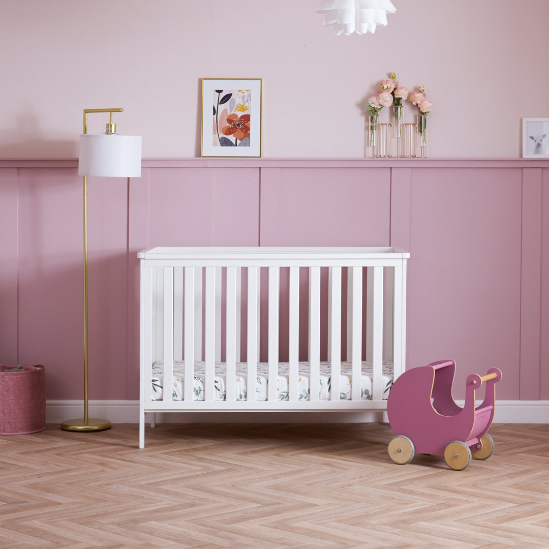 Obaby Evie Mini Cot Bed - White - Adjustable 3-Position Base - Converts to Toddler Bed - Birth to 4 Years - Image 5