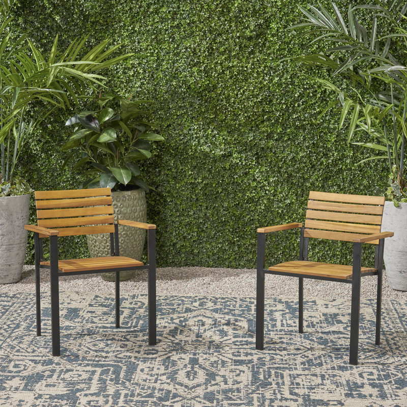 Chaises d'extérieur - et noir, bois, moderne pour la cour arrière de style patio + minimaliste