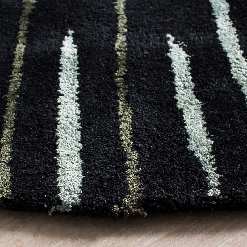 Tapis abstrait en laine et viscose touffetés à la main Soho, Carré 6 pi