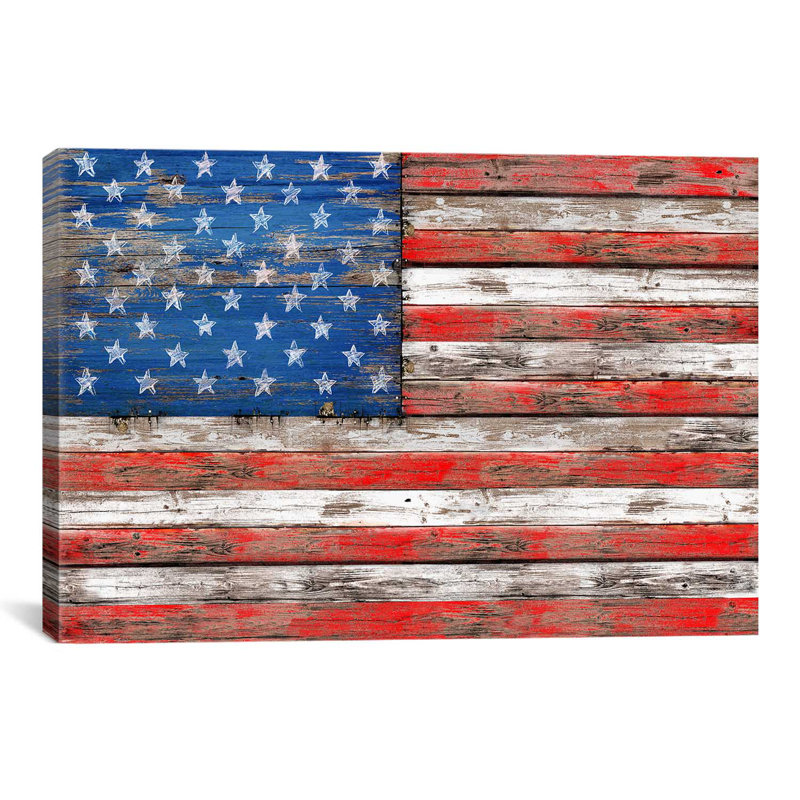 « usa rétro bois » par diego trigall, impression, Toile, H 40 po x l 60 po x P 0,75 po