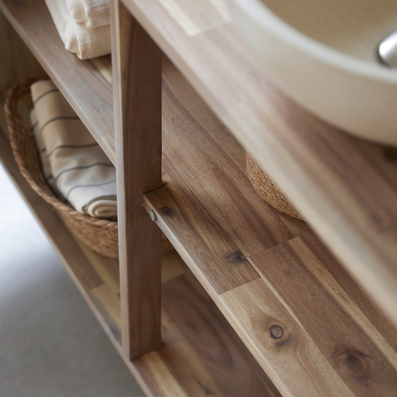 Lila - Bathroom cabinet in solid acacia - 50 cm, 120cm