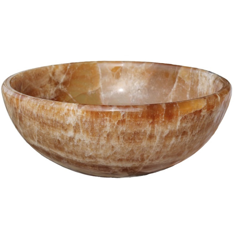 TashMart Classic 16'' Honey Stone Circular Bathroom Sink