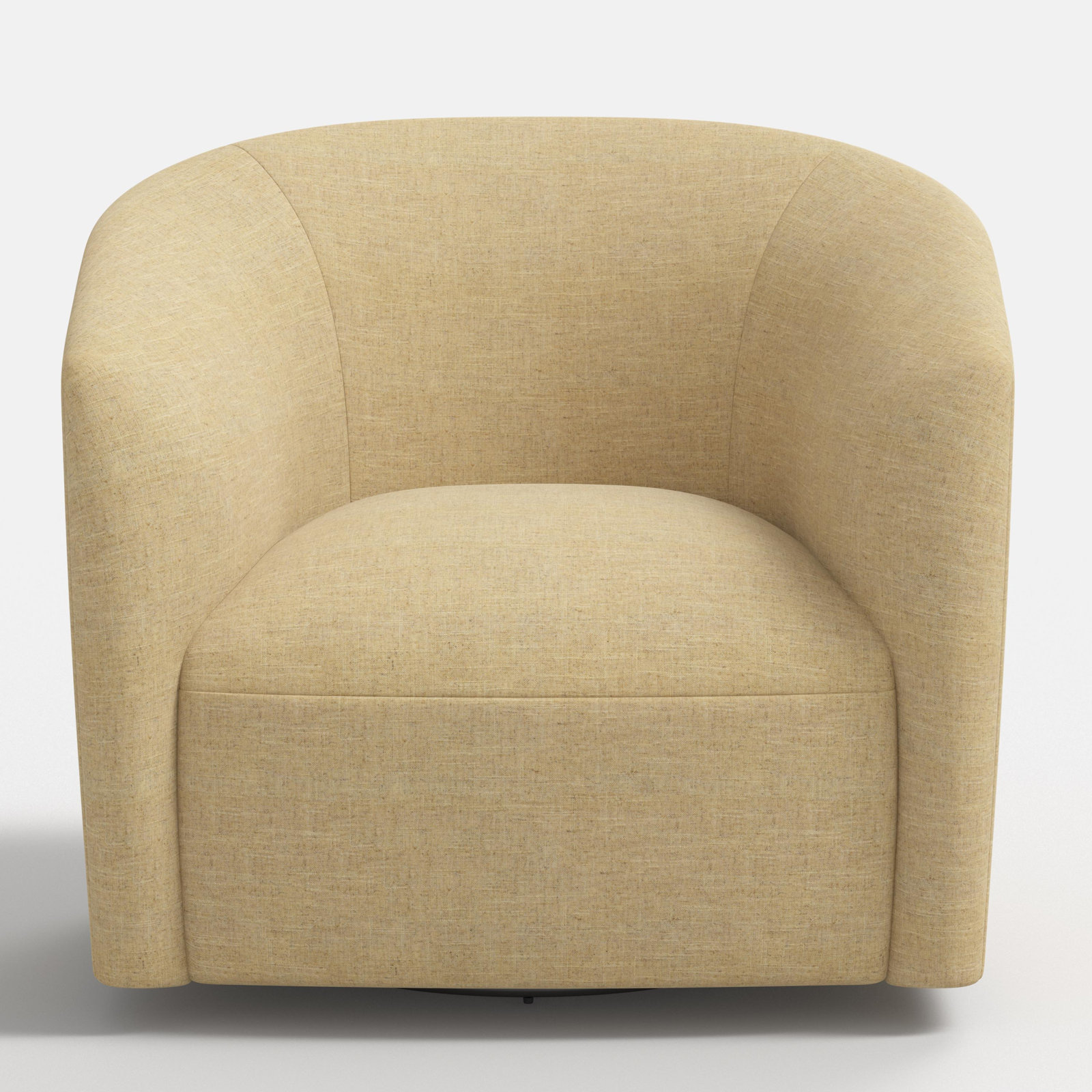 Marita Cotton Swivel Barrel Chair, Beige Polyester Blend