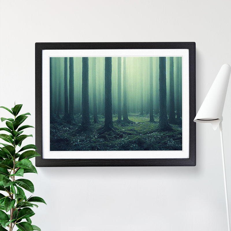 Forest Mist Vol.1 - Single Picture Frame Painting, Black, 46cm H x 64cm W x 2cm D