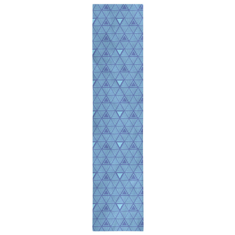 Chemin de table à triangles dessinés à la main Classic, 16 po x 72 po, Bleu /Bleu ciel