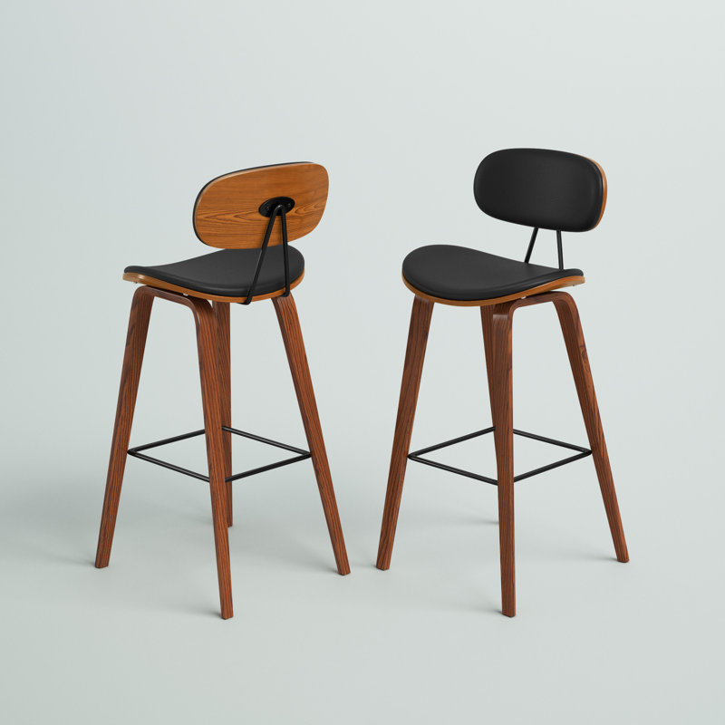 Tabouret de bar 28,74 po Parkville, Polyuréthane noir