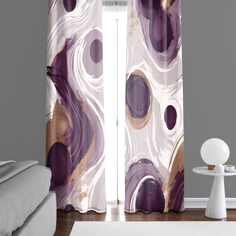 Paire de rideaux semi-transparents en polyester Elestine, L 56 po x L 78 po