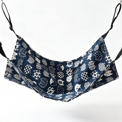 Hanging Pet Hammock Bed, Double-Sided Cat Dog Cage Hammock with Adjustable Straps, All Season Washable Pet Hanging Bed for Small Cats, Dogs, Rabbits and Ferrets