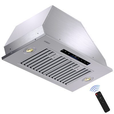 Hotte encastrable 36 pouces 750 CFM en acier inoxydable avec télécommande et lumière DEL