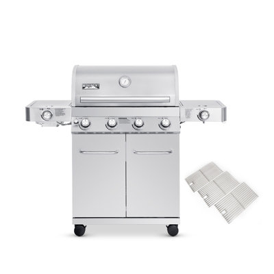 Monument 24367 Stainless Steel 4+2Burner Propane Gas Grill with Cooking Grids