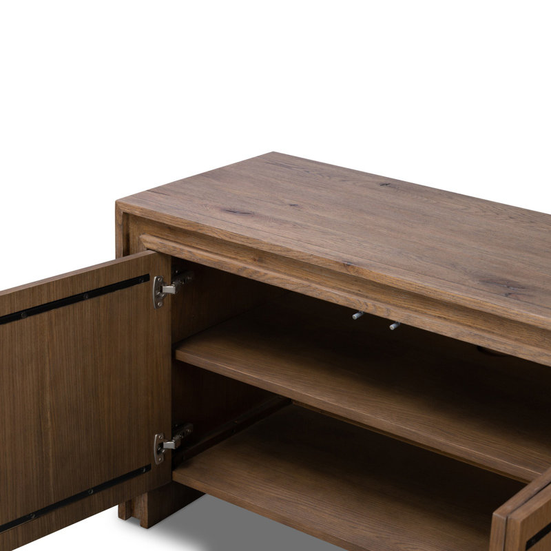 Chalmers Media Console-Weathered Oak, Weathered Oak