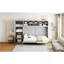 Grand lit escamotable mural avec armoires, gris-1278963703