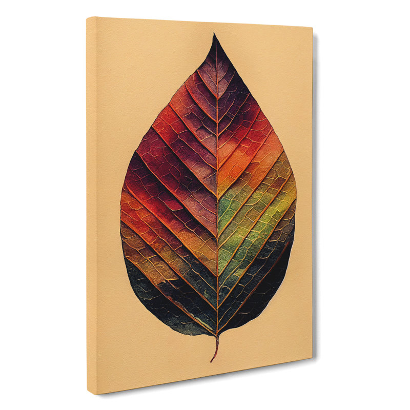 Leaf Painted No.1 - Wrapped Canvas Print, 50cm H x 35cm W x 3cm D