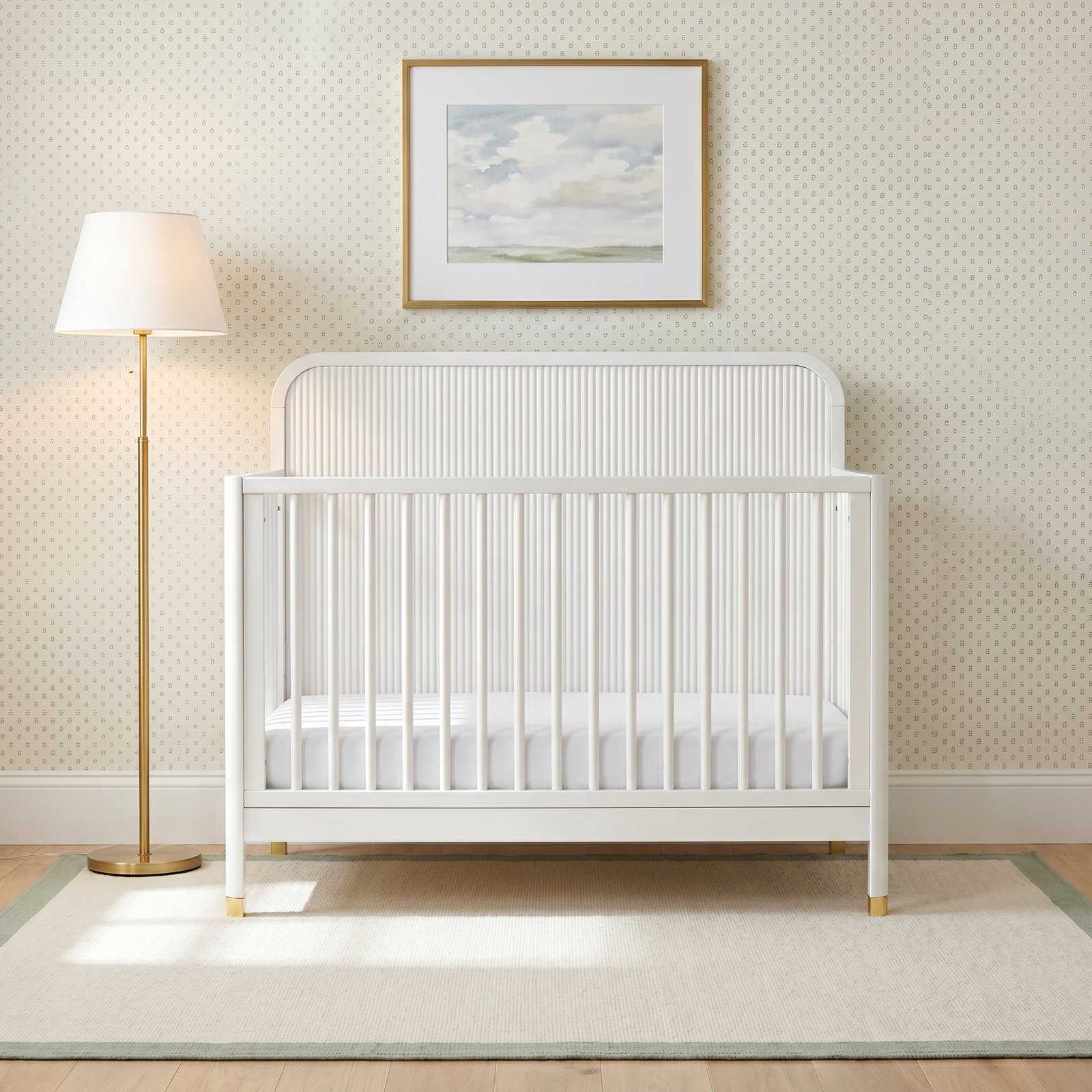 Brimsley Tambour 4-in-1 Convertible Crib, Warm White
