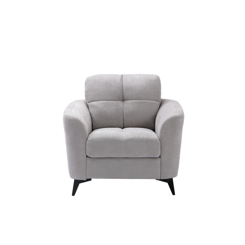 Chaise en tissu tissé gris clair Callie, Gris clair