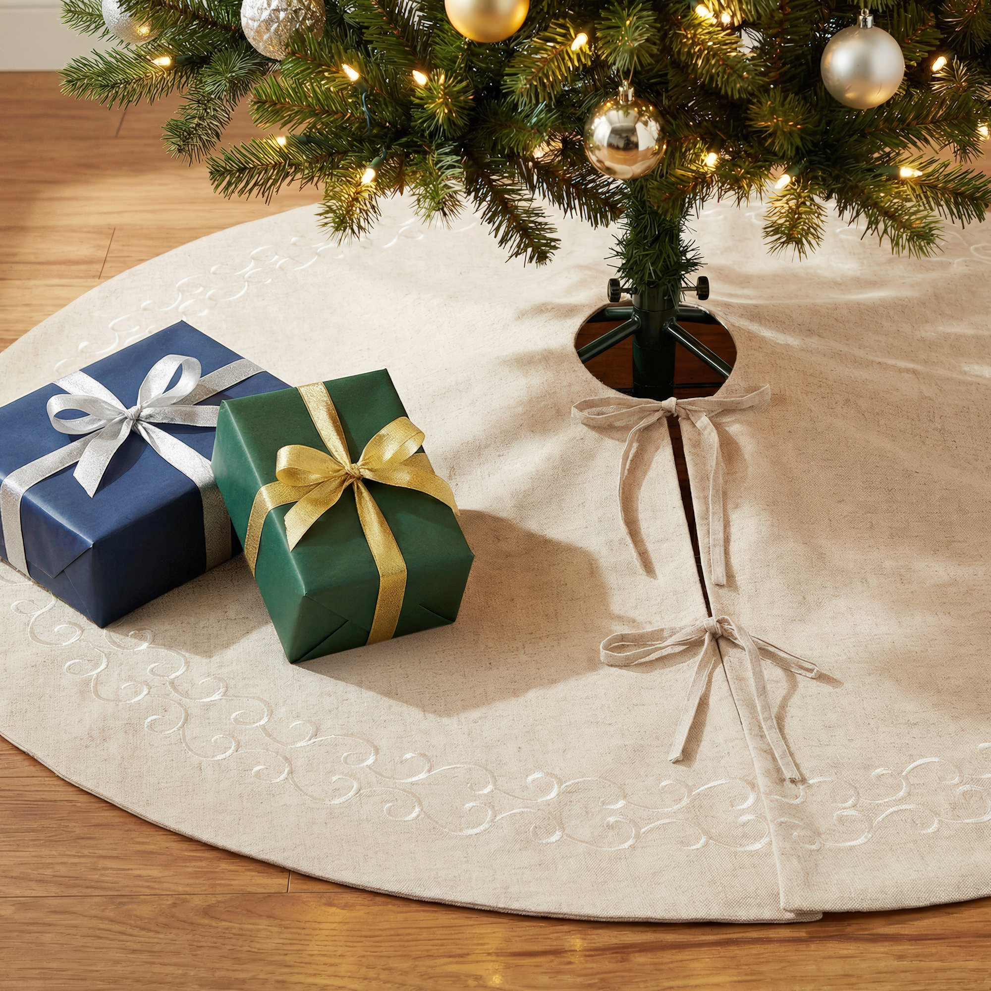 Embroidered Tree Skirt, 56" x 56"