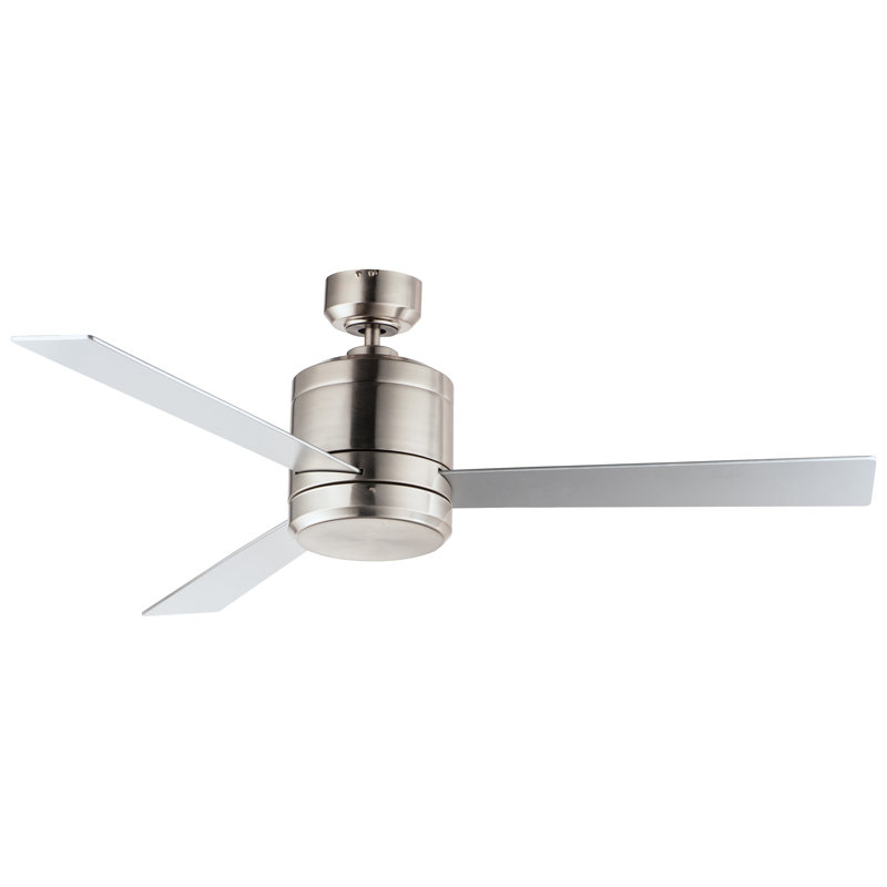 Ventilateur de plafond à hélice à 3 pales 2 po Vanna avec commande murale et ensemble d'éclairage inclus, Nickel satiné