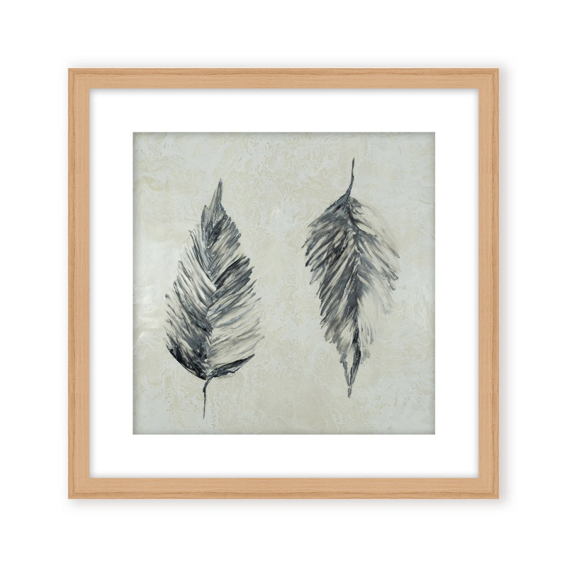 Nature Inspired "Silver Foliage" Canvas Wall Art By , 20" H x 20" W x 1.125" D, Framed Matted Print, Black